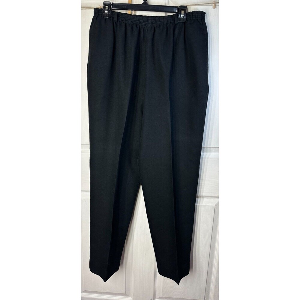 Alfred Dunner Pants Slacks Wm's 18 Black Pull-On Side Pockets Belt Loops